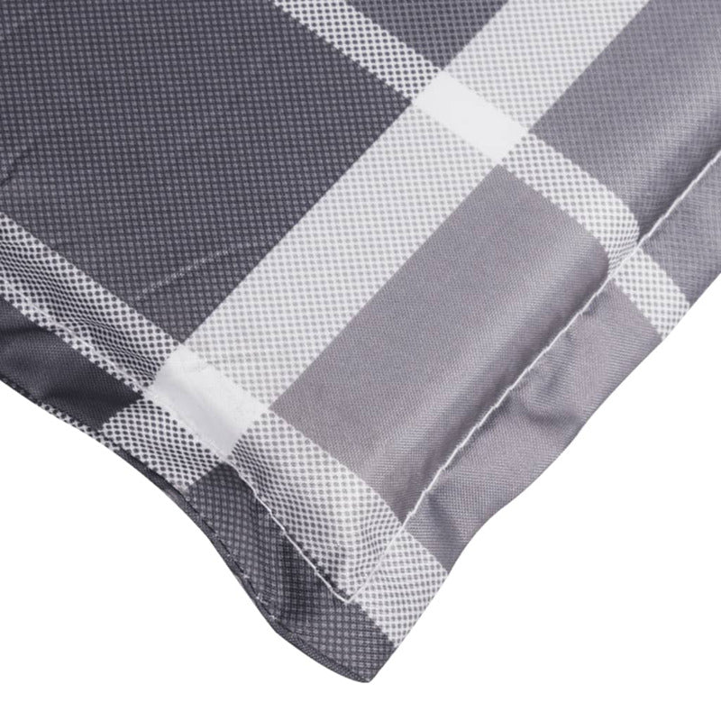 Vidaxl Cojín De Tumbona De Tela Oxford A Cuadros Gris 200x70x3 Cm_5