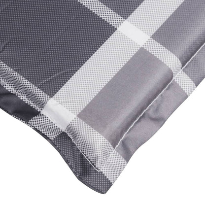 Vidaxl Cojín De Tumbona De Tela Oxford A Cuadros Gris 200x70x3 Cm_5