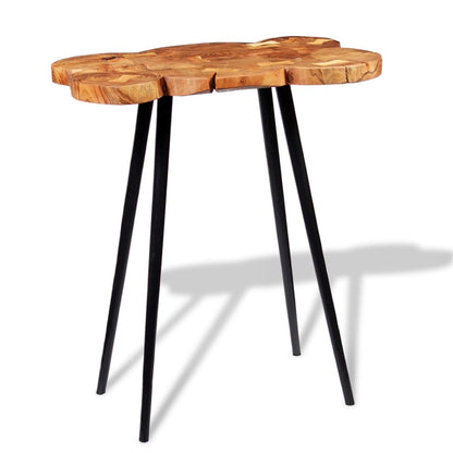 Mesa De Bar De Tronco Madera Maciza De Acacia 90x60x110 Cm_3
