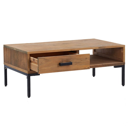 Mesa De Centro Madera Maciza De Pino 90x50x35 Cm_2