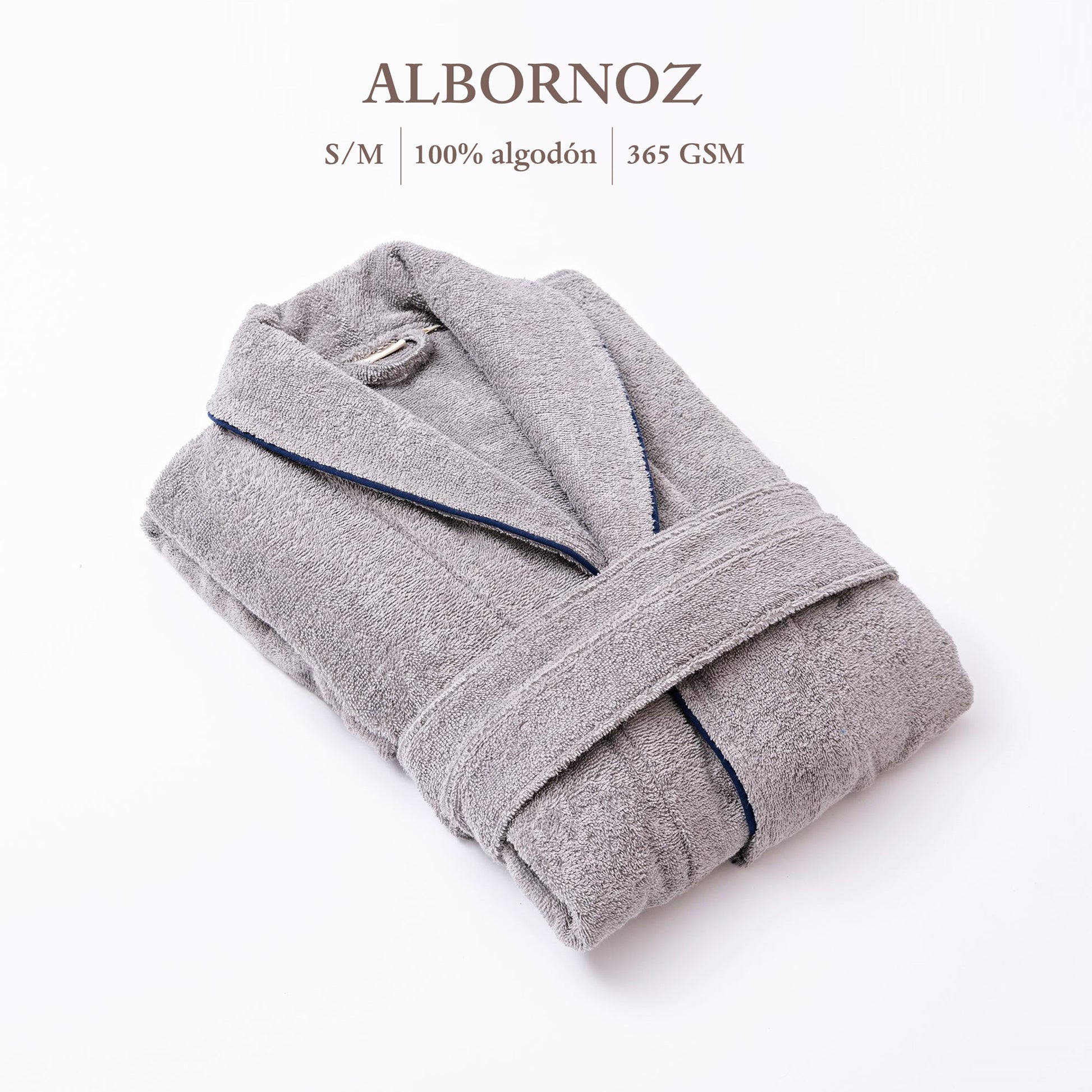Albornoz S/m 100% Algodón 360gsm Gris Scalpers Home_1
