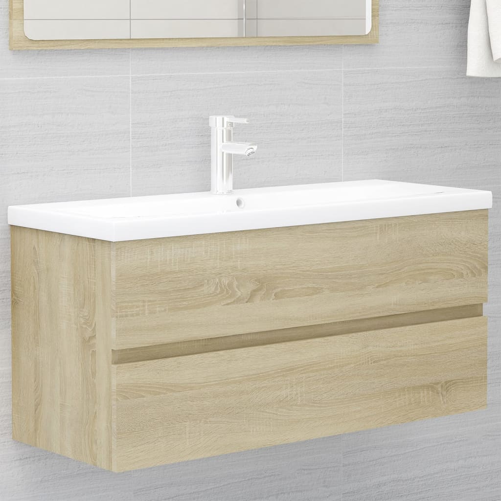 Mueble Con Lavabo Madera De Ingeniería Roble Sonoma_0