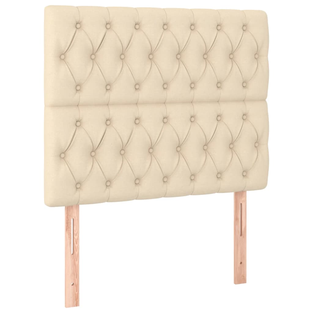 Estructura De Cama Con Cabecero De Tela Color Crema 120x200 Cm / Vetonek_3