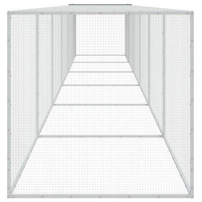 Vidaxl Gallinero Con Techo Acero Galvanizado Gris Claro 603x98x90 Cm_3