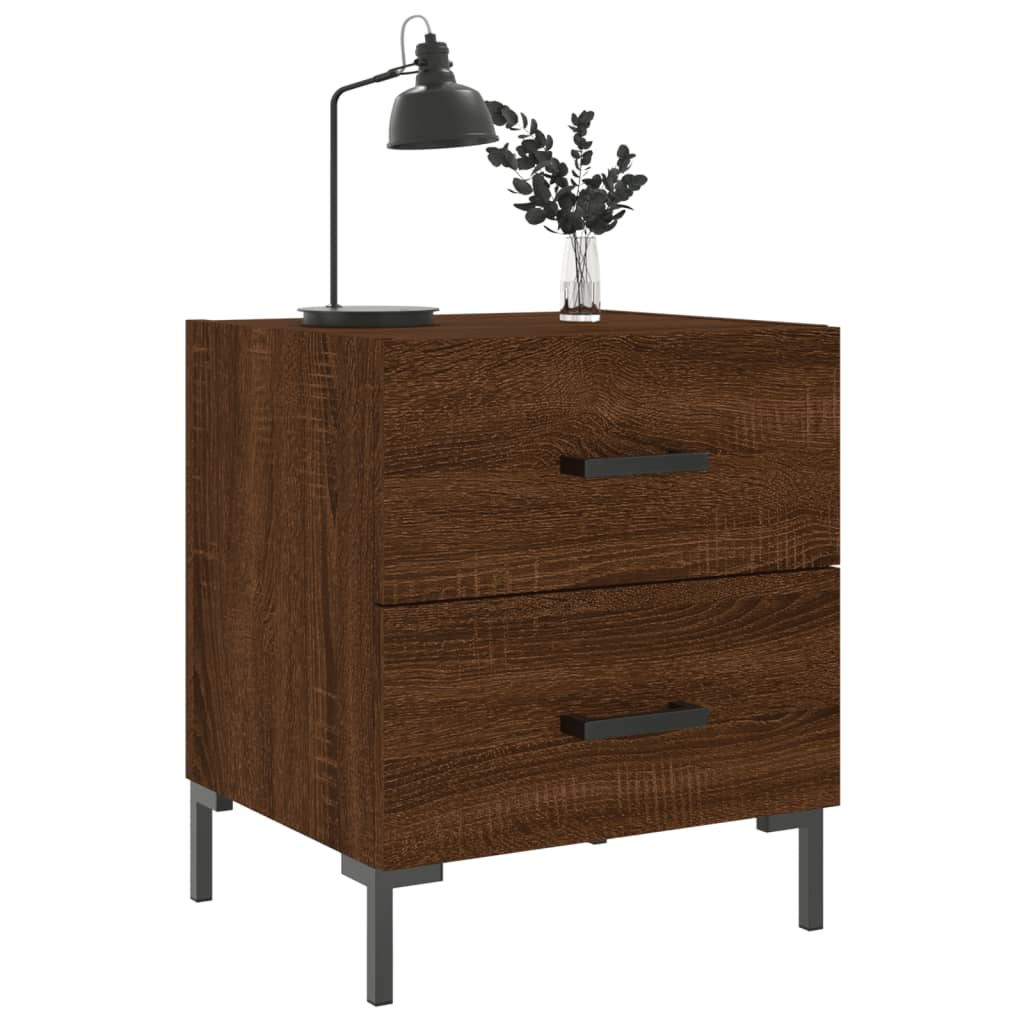 Mesita De Noche Madera De Ingeniería Roble Marrón 40x35x47,5 Cm_1