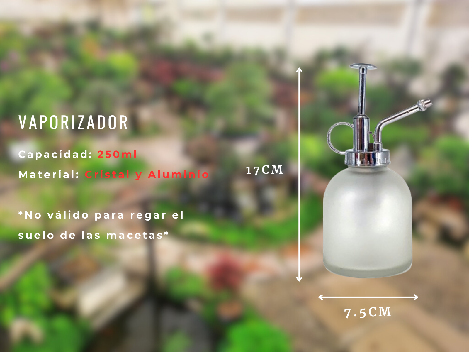 Vaporizador De Cristal Para Bonsái 250 mm