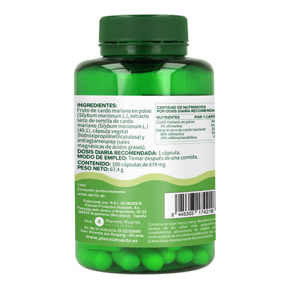 Cardo Mariano Planeta Huerto 100 cápsulas