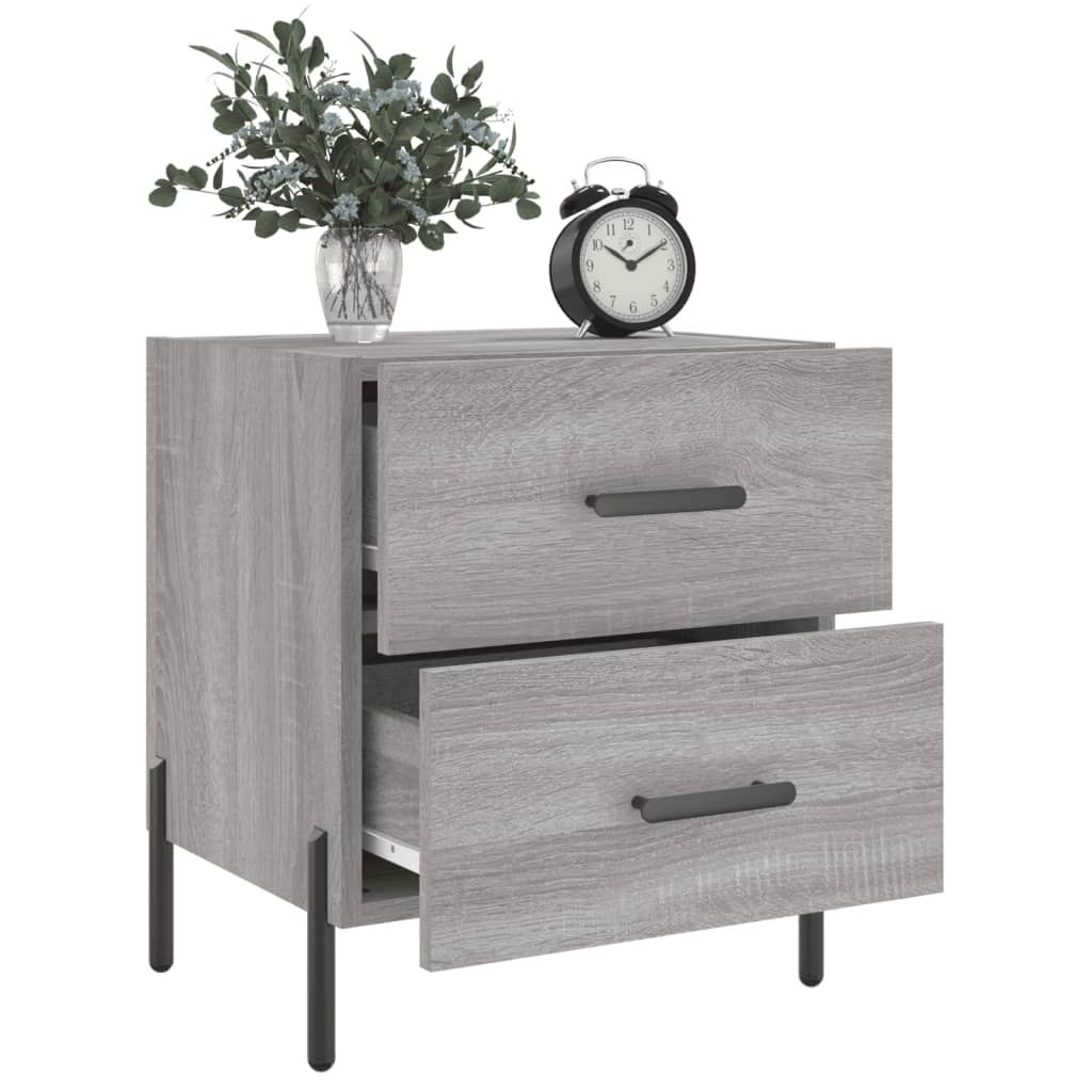 Mesitas Noche 2 Uds Madera Ingeniería Gris Sonoma 40x35x47,5 Cm_2
