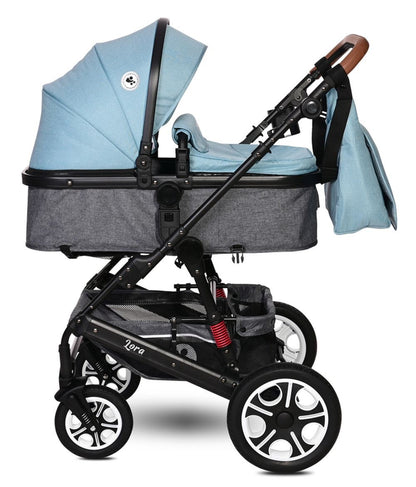 Carro De Bebé Tres Piezas Convertible Lora Hasta 15 Kg Sky Blue_1