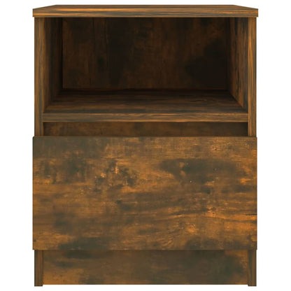 Mesita De Noche Madera De Ingeniería Roble Ahumado 40x40x50 Cm_1