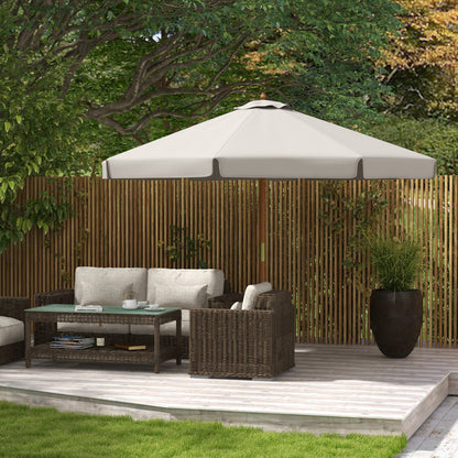 Outsunny Sombrilla De Jardín Ø325cm Con Sistema De Polea Techo Ventilado Gris_1