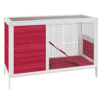 Vidaxl Conejera De Madera Maciza De Pino Roja 103x44x69,5 Cm_0
