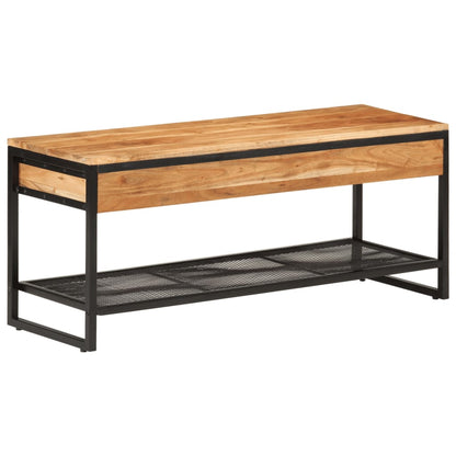 Banco Zapatero De Madera Maciza De Acacia Y Hierro 110x35x45 Cm / Vetonek_3