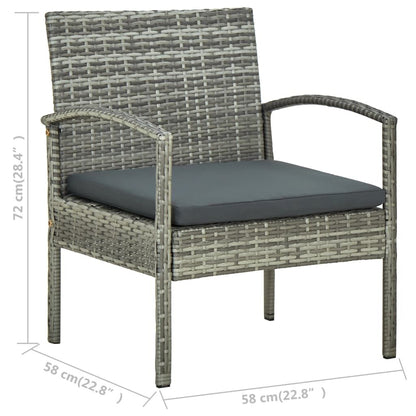 Vidaxl Silla De Jardín Con Cojín Ratán Sintético Gris_2