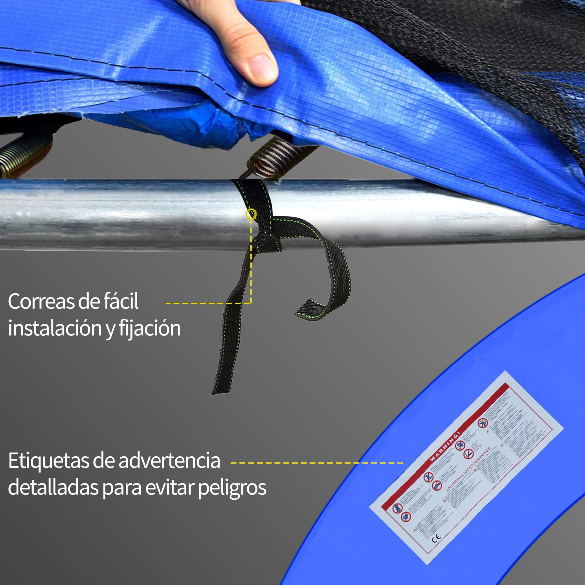 Homcom Cubierta Protectora Para Borde De Cama Elástica Trampolín Medidas_5