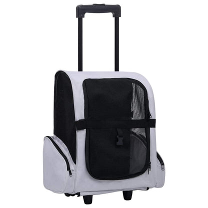 Vidaxl Carro Plegable Para Mascotas Multiusos Gris_0