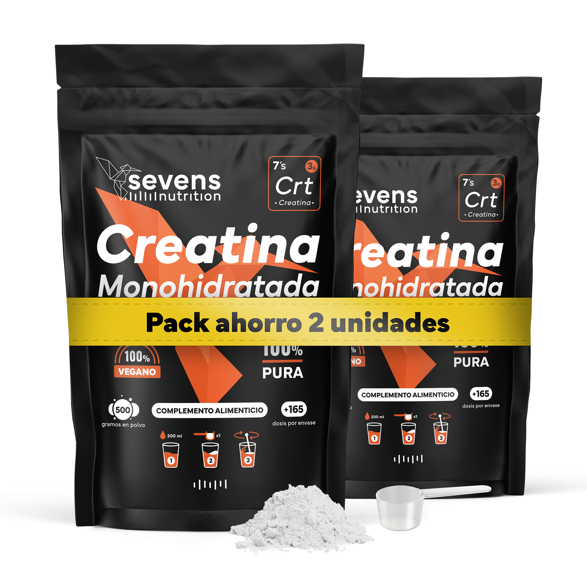 Pack 2x Creatina Monohidratada Sevens Nutrition. Más Fuerza, Energía Y Resistencia._0
