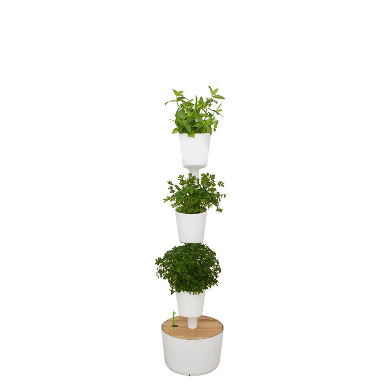Macetero Vertical Citysens Con Riego Manual De 3 Macetas – Blanco, Polipropileno 100% Reciclado_0