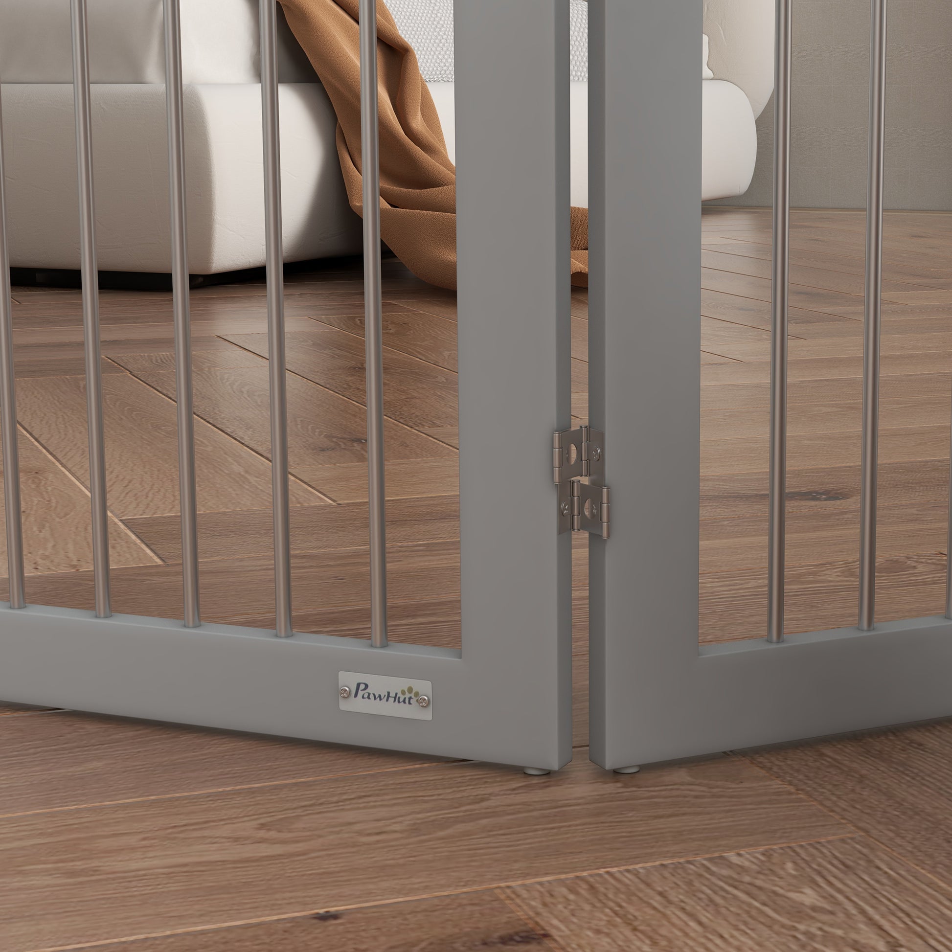 Pawhut Barrera De Seguridad Para Perros Plegable 154x30x80 Cm Con Soporte De Pie_3