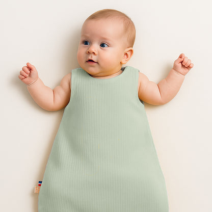 Saco De Dormir De Verano De Algodón Orgánico Verde_5