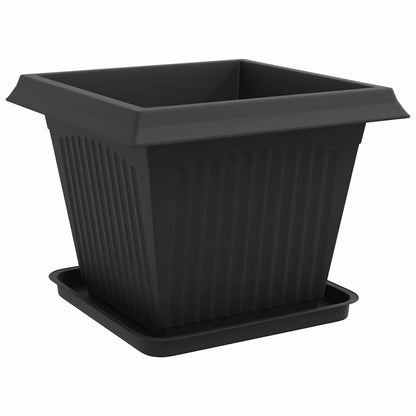 Macetas 6 Pcs Negro 43 X 43 X 33,5 Cm Plástico_4