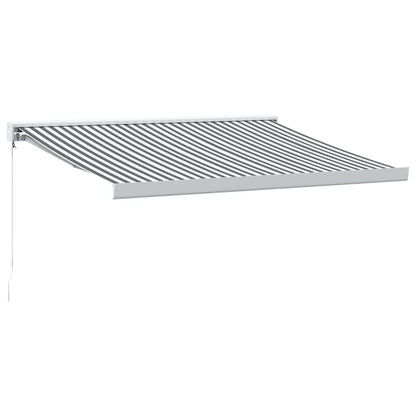 Toldo Retráctil Aluminio Y Tela Antracita Y Blanco 3,5x2,5 M_0