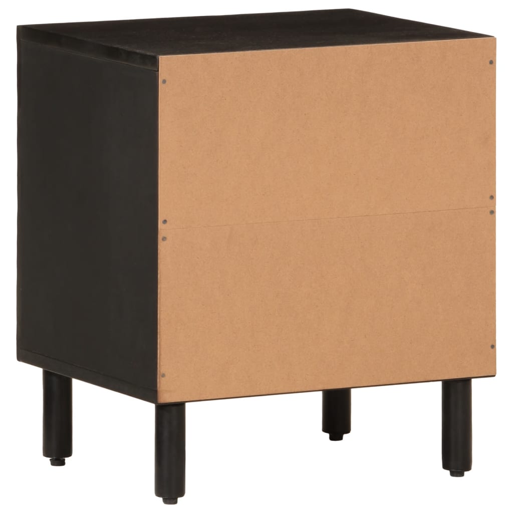 Mesitas De Noche 2 Uds Madera Maciza De Mango Negro 40x33x46 Cm_4