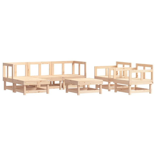 Vidaxl Juego De Muebles De Jardín 7 Piezas Madera Maciza De Pino_0