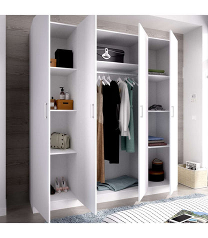 Armario Ropero En Blanco 4 Puertas Abatibles Huesa 215 Cm(alto)200 Cm(ancho)52 Cm(fondo)_3