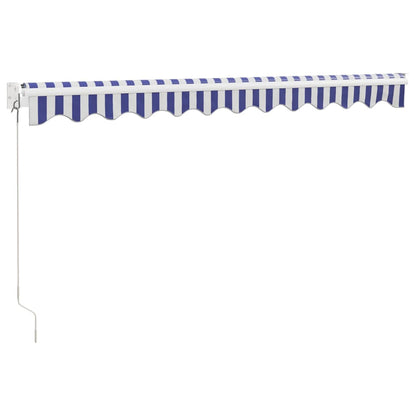 Toldo Retráctil Aluminio Y Tela Azul Y Blanco 3x2,5 M_5