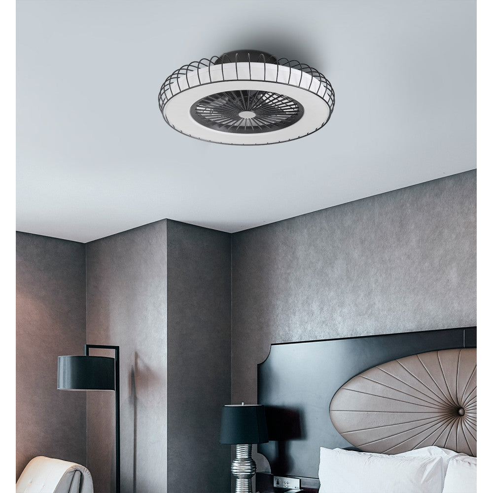 Ventilador 72w Dc Albonez Negro 5 Aspas Transp. 18x53x53cm 6vel. 3 Colores C/remoto, Mem., Temp., Reg. Intensidad 6120lm_2