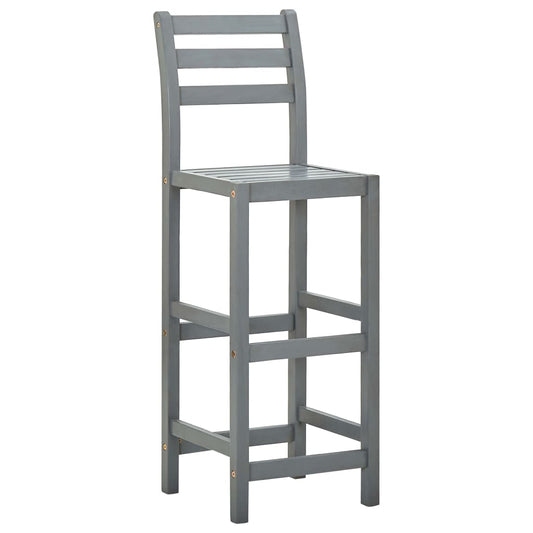Taburetes De Cocina 4 Unidades Madera Maciza De Acacia Gris_0