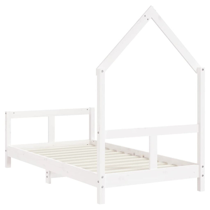 Vidaxl Estructura De Cama Para Niños Madera De Pino Blanco 80x160 Cm_5