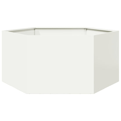 Jardinera Hexagonal De Acero Blanco 104x90x45 Cm_5