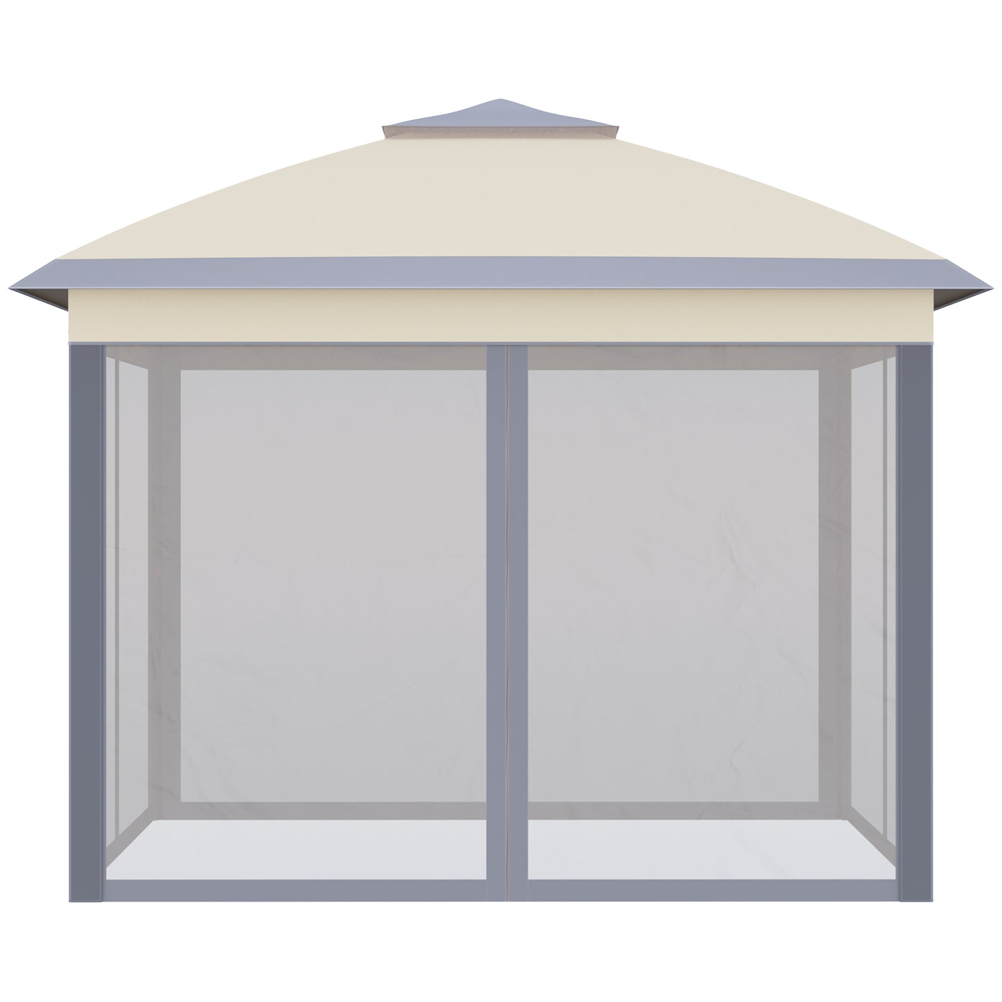 Outsunny Carpa Plegable 3,3x3,3 M Con Altura Ajustable Doble Techo Anti-uv Beige_3