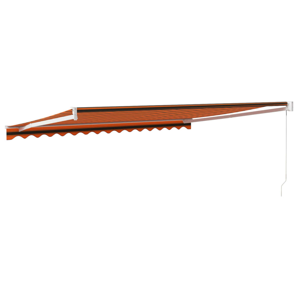 Toldo Retráctil Aluminio Y Tela Naranja Y Marrón 4x3 M_4
