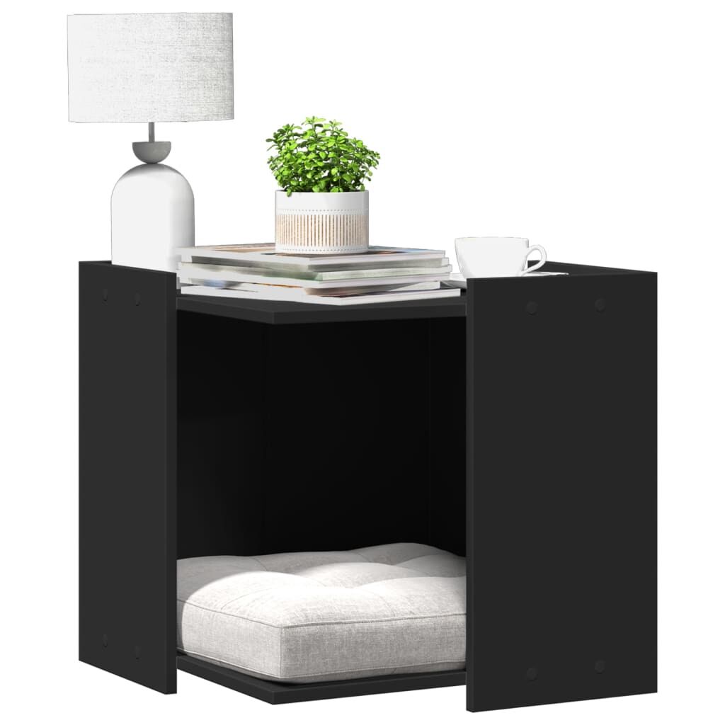 Vidaxl Mueble Arenero Para Gatos Madera Ingeniería Negro 53x53x51 Cm_1