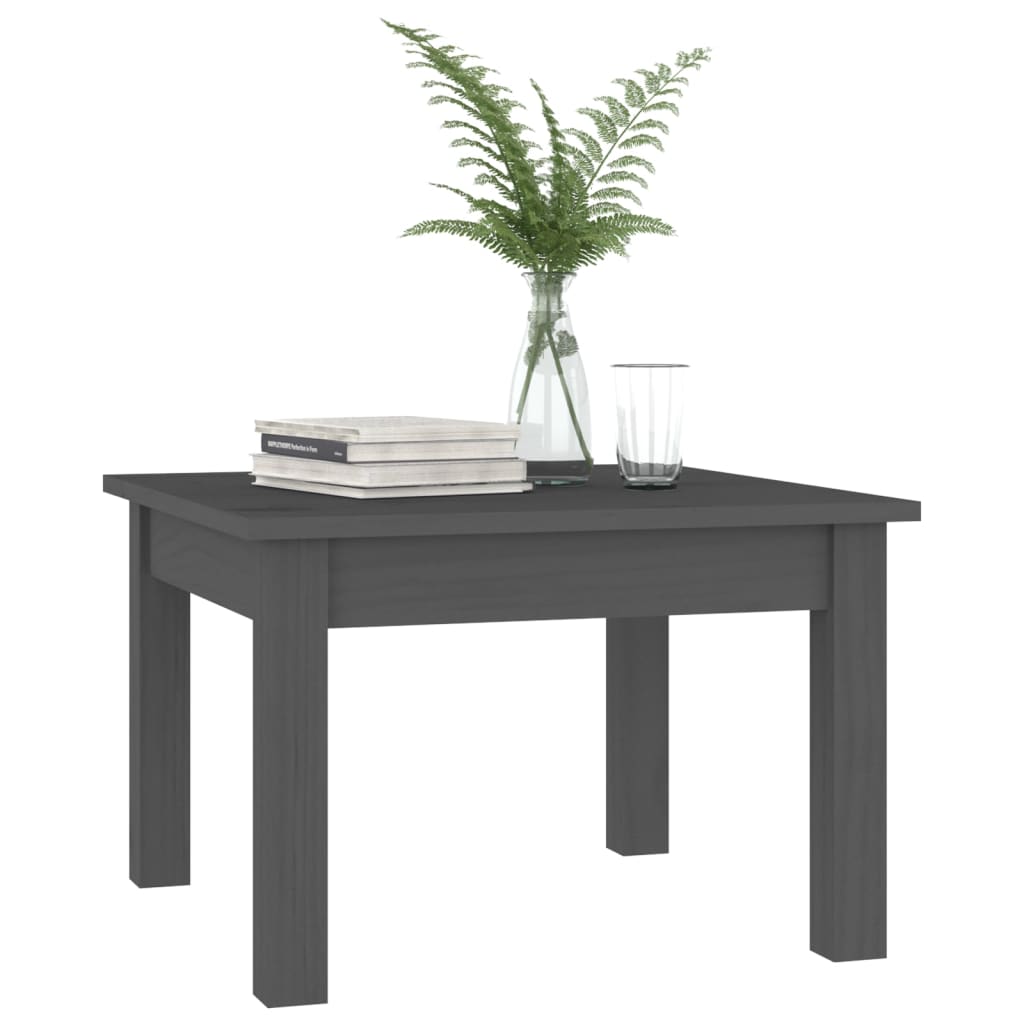 Mesa De Centro De Madera Maciza De Pino Gris 45x45x30 Cm_1