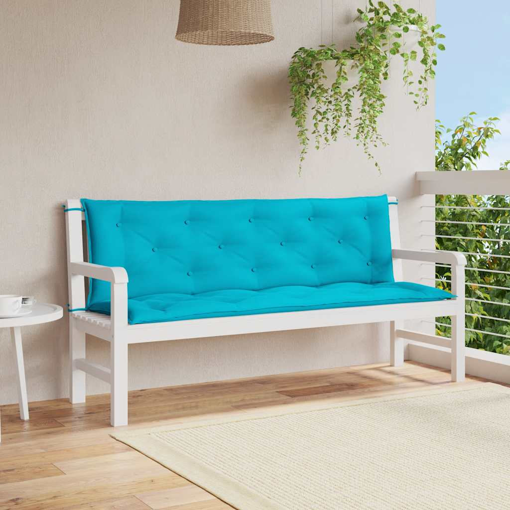 Vidaxl Cojines Para Banco De Jardín 2 Uds Tela Turquesa 150x50x7 Cm_1