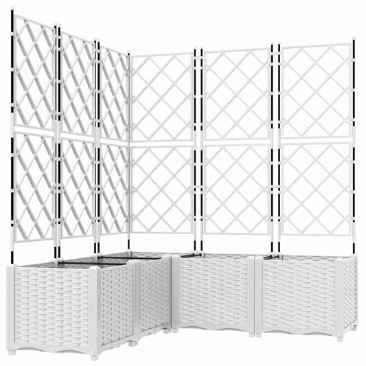 Vidaxl Maceta De Jardín Con Enrejado 5 Pcs Blanco 120 X 120 X 143 Cm_0