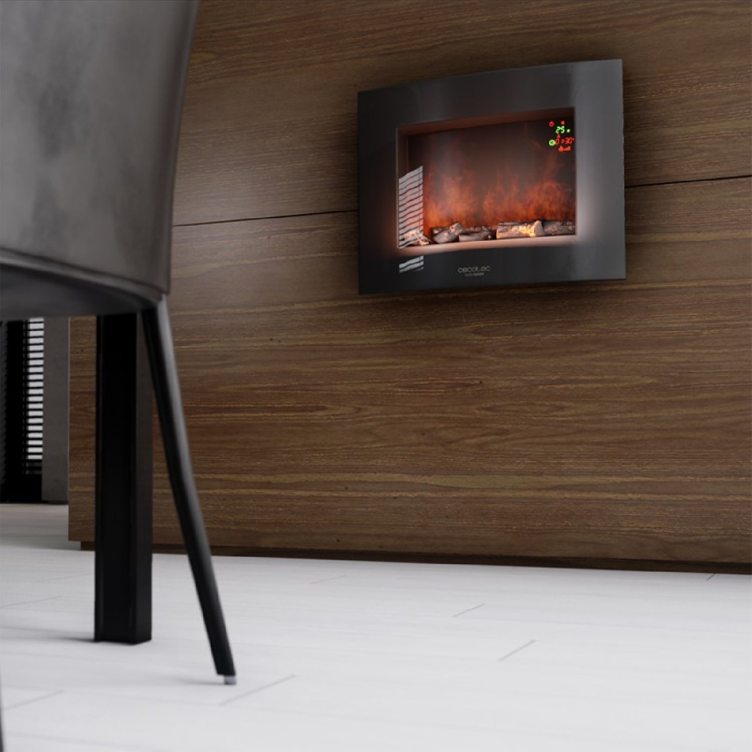 Cecotec Chimenea Eléctrica Chimenea Electrica Decorativa De Pared Ready Warm 2600 Curved Flames_4