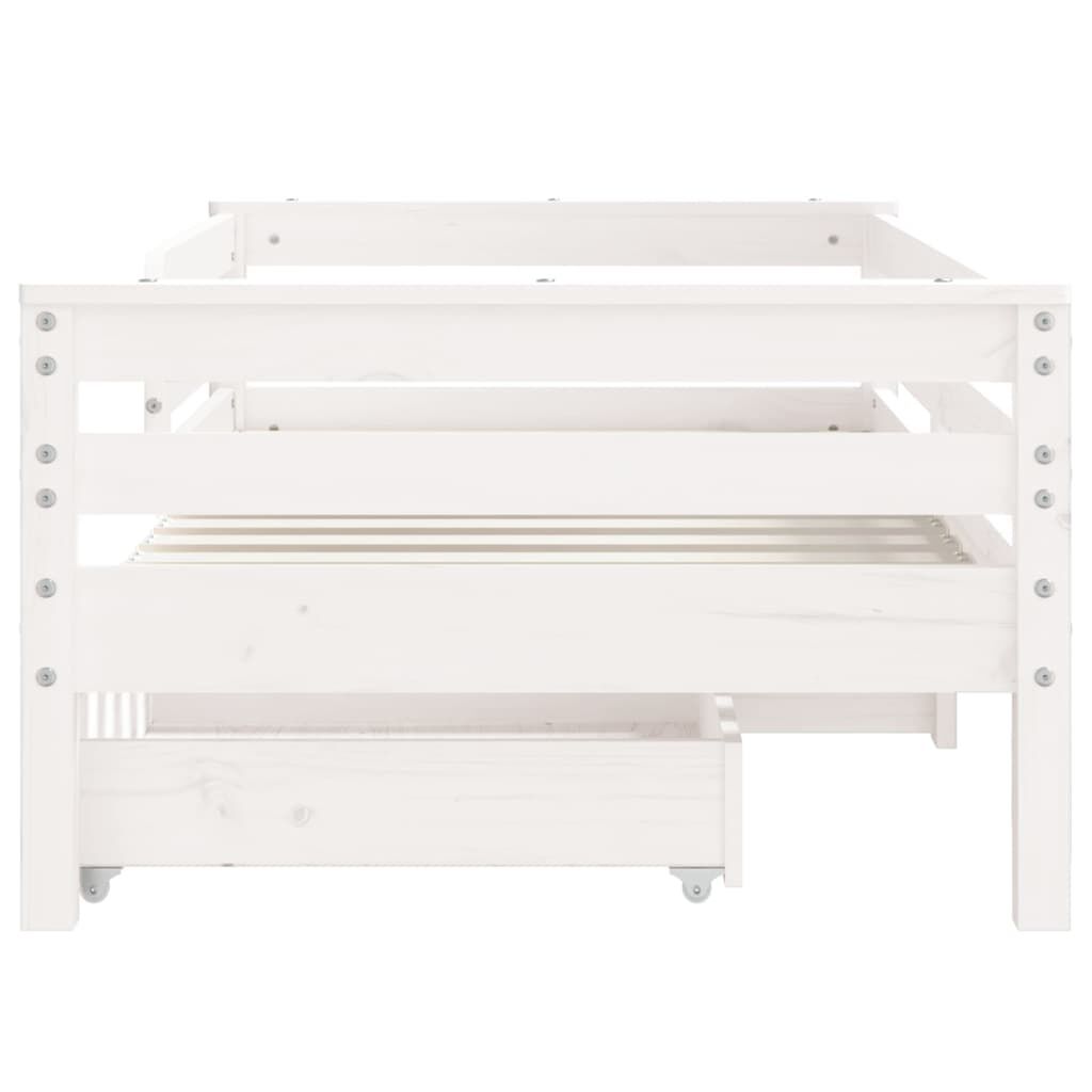 Vidaxl Estructura Cama Niños Con Cajones Madera Pino Blanco 70x140 Cm_4