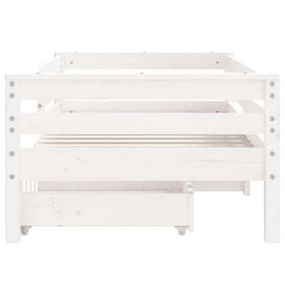 Vidaxl Estructura Cama Niños Con Cajones Madera Pino Blanco 70x140 Cm_4