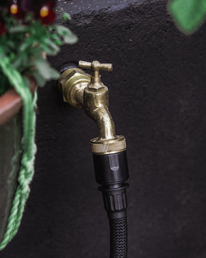 Manguera De Riego Deluxe - Set, Negro, 15 M, Tejido, Interior De Látex, Pistola De Metal_3
