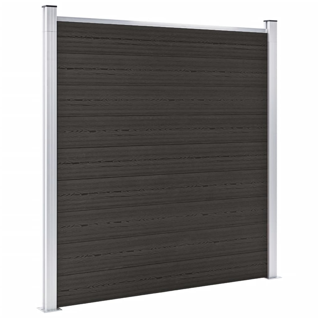Panel De Valla Wpc Negro 180x186 Cm / Vetonek_5