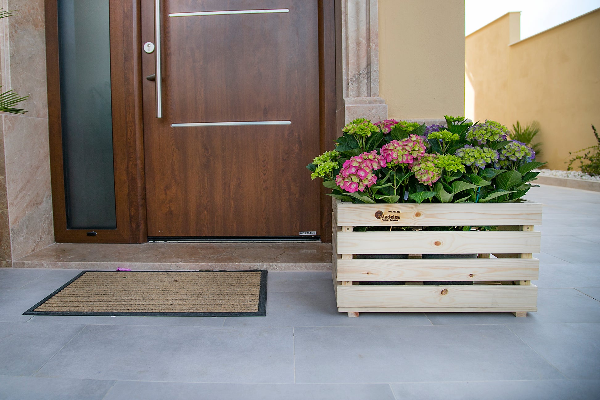 Caja De Fruta Decorativa De Madera Natural De 59 X 36,5 X 34 Cm