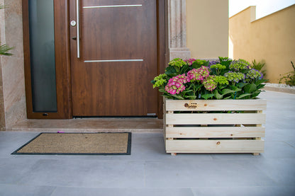 Caja De Fruta Decorativa De Madera Natural De 59 X 36,5 X 34 Cm