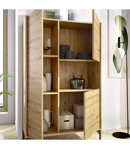 Modulo Alto Tres Puertas Para Salon O Cocina Cazalilla En Nordic 135 Cm(alto)81 Cm(ancho)43 Cm(largo)_1