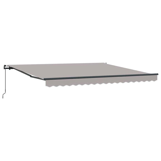 Toldo Retráctil Gris Claro 400 X 350 Cm Poliéster Y Aluminio_0