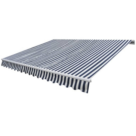 Toldo Plegable De Operación Manual 300 Cm Azul Y Blanco_0